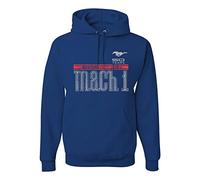 Wild Bobby Ford Mustang 50 Years Logo Mach 1 Classic Emblem Cars and Trucks Unisex Graphic Hoodie Sweatshirt, Royal, L