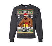 Wild Bobby I have a Big package Meme Barry Wood Ugly Christmas Sweater Unisex Crewneck Graphic Sweatshirt, Heather Black 2, Large