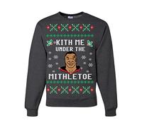 Wild Bobby Kith Me Under The Mithletoe Lisp Ugly Christmas Sweater Unisex Crewneck Graphic Sweatshirt, Heather Black Mithletoe, M