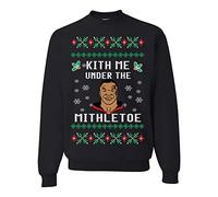 Wild Bobby Kith Me Under The Mithletoe Mike Tyson Lisp Ugly Christmas Sweater Unisex Crewneck Graphic Sweatshirt, Black Mithletoe, Large