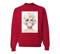 Wild Bobby Marilyn Gum Pop Culture Unisex Crewneck Graphic Sweatshirt, Red, XXL
