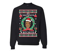 Wild Bobby Merry Chrithmith Ugly Christmas Sweater Unisex Crewneck Graphic Sweatshirt, Black eth, XL
