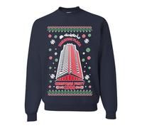 Wild Bobby Season's Greeting From Nakatomi Plaza Ugly Christmas Sweater Crewneck Graphic Sweatshirt, Navy 2, M