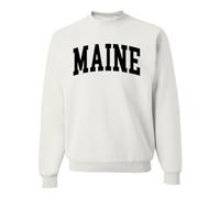 Wild Bobby State of Maine College Style Fashion Unisex Crewneck Sweatshirt, White, 3XL