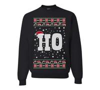 Wild Bobby Where my Hos At Santa Ugly Christmas Sweater Unisex Crewneck Graphic Sweatshirt, Black-ho, M