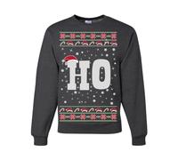 Wild Bobby Where my Hos At Santa Ugly Christmas Sweater Unisex Crewneck Graphic Sweatshirt, Heather Black-ho, L