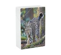 Wild Bobcat Cigarette Case Stylish Lightweight Pocket Holder Case for Smoke Waterproof Cigarette Dispenser Cigarettes Accessories for Outdoor Camping Hiking