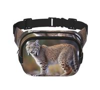 Wild Bobcat Fanny Pack For Women Waterproof Adjustable Belt Bags Waist Pack Fashion Casual Crossbody Bags Bum Bag For Running Workout Hiking Traveling, Black, One Size