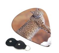 Wild Bobcat Guitar Plectrums, 6 Guitar Plectrums, Printed on both sides for Electric Guitar Bass Ukulele (0.46 mm 0.71 mm 0.96 mm)