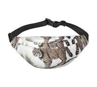 Wild Bobcat Waist Bag Water Resistant, Running Fanny Pack Women with Versatile Wear Options, Convenient Headphone Hole, Ideal Travel and Workout Crossbody Fanny Packs for Women Andmen