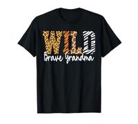Wild Brave Grandma Animal Pattern Mother Earth Day T-Shirt