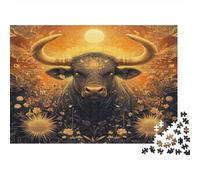 Wild Buffalo 1000 Piece Jigsaw Puzzle Paper Puzzle Game for Adults Sunset Grassland Scene Focus Relaxation 70x50cm/1000pcs