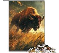 Wild Buffalo Jigsaw Puzzles 1000 Pieces for Adults Teens, Staycation Kill Time Enhance Love between Couples (26x38cm)
