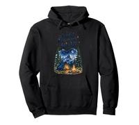 Wild Camper Nights Watercolor Camping and Stargazing Design Pullover Hoodie