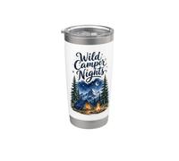 Wild Camper Nights Watercolor Camping and Stargazing Design Stainless Steel Insulated Tumbler