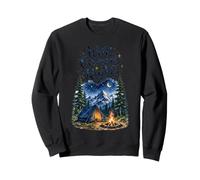 Wild Camper Nights Watercolor Camping and Stargazing Design Sweatshirt