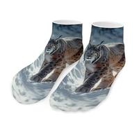Wild Canada Lynx Big Cat Animal Ankle Socks Breathable Low Cut Sports Socks No Show Short Sock for Women Men