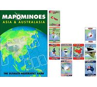 Wild Card Games Mapominoes Asia And Australasia | Fun Educational Map and Flag based Dominoes style Card game about connecting bordering countries