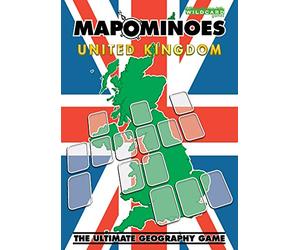 Wild Card Games MAPOMINOES UK - Fun educational geography travel game about connecting counties in England, Scotland, Wales & Northern Ireland. Like dominoes with maps.,Black