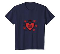 Wild Card Queen of Hearts Poker Casino Gambler Royal T-Shirt, Kids, Navy, 2 Years