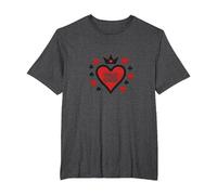 Wild Card Queen of Hearts Poker Casino Gambler Royal T-Shirt, Men's Big and Tall, Dark Heather Grey, 2X Tall