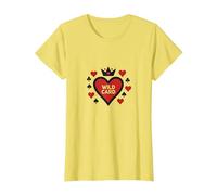 Wild Card Queen of Hearts Poker Casino Gambler Royal T-Shirt, Women, Lemon, XS