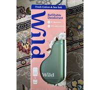 Wild Fresh Cotton & Sea Salt Deodorant with Aqua Case Starter Pack pack