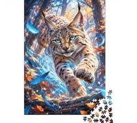 Wild Cat 1000 Pieces Mini Jigsaw Puzzle for Adults
