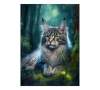Wild Cat 1000 Pieces Mini Jigsaw Puzzle for Adults | 70x50cm Cardboard, Living Room Decor, Durable Structure, Birthday Gift, Mind Relaxation