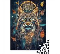 Wild Cat Dreamcatcher 1000 Pieces Mini Jigsaw Puzzle for Adults | 38x26cm Cardboard, Living Room Decor, Durable Structure, Birthday Gift, Mind Relaxation