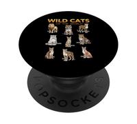 Wild Cats Animals of the World, Lion, Tiger, Leopard, Lynx PopSockets Adhesive PopGrip