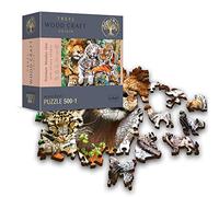 Trefl Jigsaw Puzzle Wild Cats in the Jungle Wooden Puzzle - 500+1 Pieces