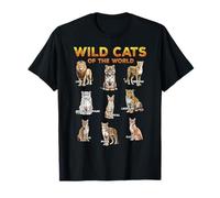 Wild Cats of The World Cute Wildcats Lion, Tiger, Puma, Lynx T-Shirt