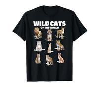 Wild Cats of The World Educational Animal Big Cat Lover T-Shirt