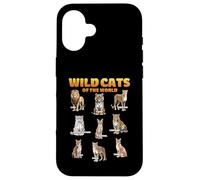 Wild Cats of the World Educational Animal Big Cat Types Case for iPhone 16