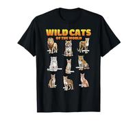 Wild Cats of The World Educational Animal Big Cat Types T-Shirt