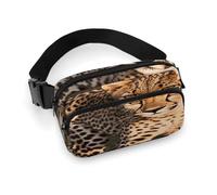 Wild Cheetah Fanny Pack Belt Bag with Adjustable Strap Fashion Waist Bag for Outdoor Sports Hiking, white, 20x13cm, Full Printed Waist Bag