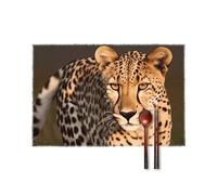 Wild Cheetah Placemats Set of 6 Heat Resistant Spring Placemats Non-Slip Washable Kitchen Table Mats Rustic Woven Place Mats for Home Party Kitchen Dining Table Decoration 12x18 Inch