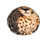 Wild Cheetah Shower Caps for Women Reusable Waterproof Shower Cap with Elastic Strap Bath Hair Hat Double Layers Thick Bath Caps for Spa Salon Travel