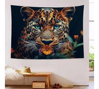 Wild Cheetah Tapestry Wall Hanging, Animal Landscape Wall Art, Rustic Home Decor Nature Tapestries Bedspread For Bedroom, Dorm, College, Living Room, 40"X30", Rust Brown