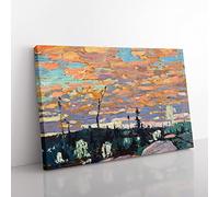 Wild Cherries By Tom Thomson Classic Painting Canvas Wall Art Print Ready to Hang, Framed Picture for Living Room Bedroom Home Office Décor, 76x50 cm (30x20 Inch)