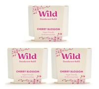 Wild - Cherry Blossom Refill Trio Pack - Natural Refillable Deodorant - Vegan & Eco-Friendly - Aluminium Free - Long Lasting Protection - Natural Ingredients - 3 Pack of 40g Refills