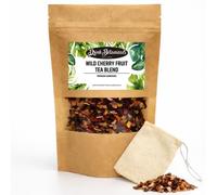 Wild Cherry Fruit Tea Blend | Herbal Tea Loose Leaf | Hibiscus, Apple, Rosehip, Orange, Lemon Peel, Sour Cherry | 33+ Servings | Muslin Bag | Kraft Pouch | Drink Botanicals Ireland | 80 grams, 2.8 oz