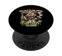 Wild Comic Cat, Crazy Cartoon Cat PopSockets Adhesive PopGrip