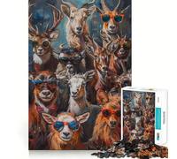 Wild Cool Animals Painting Puzzles for Adults 1000 Pieces Focus Boost Fun Uniform Size Precise Pieces Bonding Activity for Loved Ones (38x26cm)