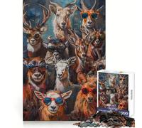 Wild Cool Animals Painting Teenager Jigsaw Puzzles 1000 Pieces Boost Memory Casual Enjoyment Quality Cut Birthday Present (50x75cm)