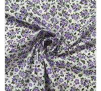 Wild Country Flowers Polycotton Fabric in 4 Different Colours *Sold Per Metre* 113cm Wide (FloralDL - Purple) (ONE - METRE)