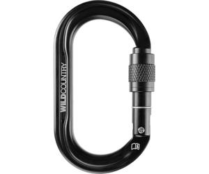 Wild Country Unisex Wildoval Screwgate Carabiner, Black, One Size