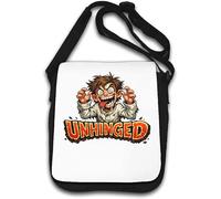 Wild Crazy Maniac Cartoon Character Shoulder Bag White