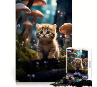 Wild Cute Kitty 1000 Piece Jigsaws for Adults Recall Power Light Enjoyment Precise Edges Meaningful Gift (38x26cm)